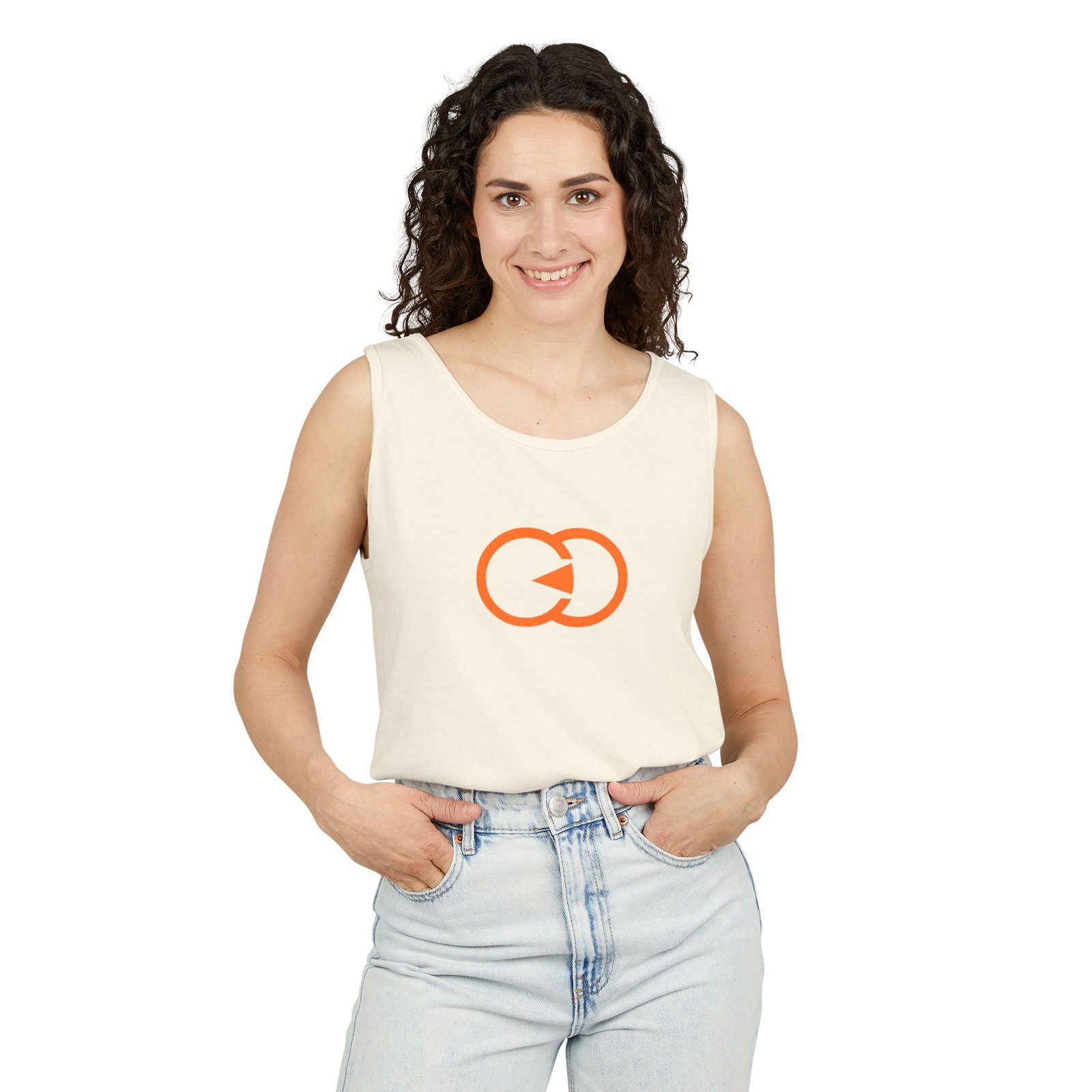 Unisex Garment-Dyed Tank Top with Orange Graphic - Casual Summer Wear with G8 Sport - Image 12