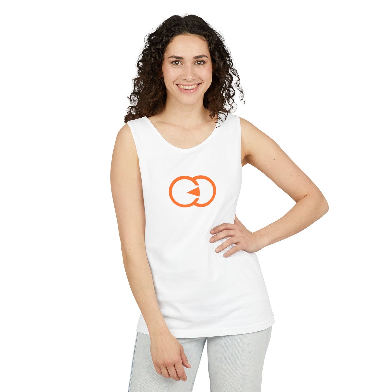Unisex Garment-Dyed Tank Top with Orange Graphic - Casual Summer Wear with G8 Sport - Image 9