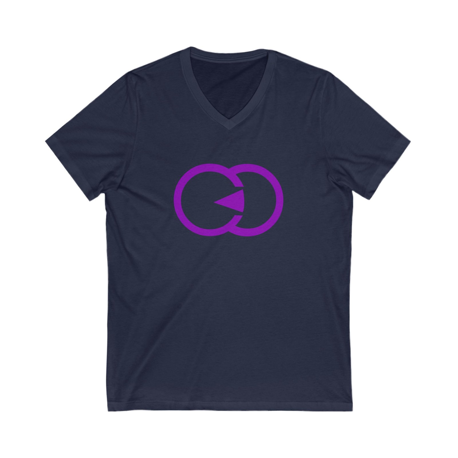 Unisex V-Neck Tee with Purple Interlocking Design - Casual Comfort for Everyday Wear With G8 Sport