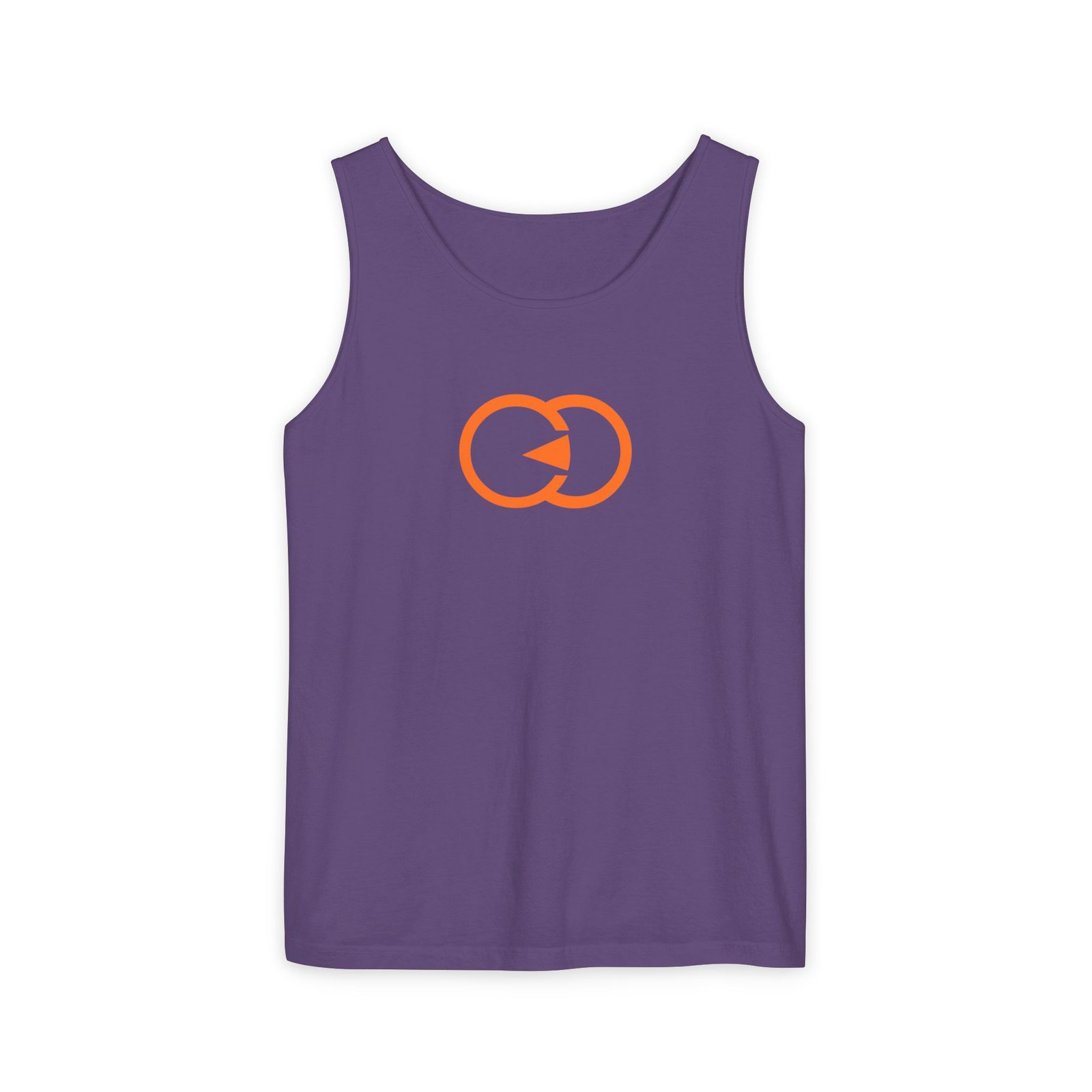 Unisex Garment-Dyed Tank Top with Orange Graphic - Casual Summer Wear with G8 Sport - Image 2
