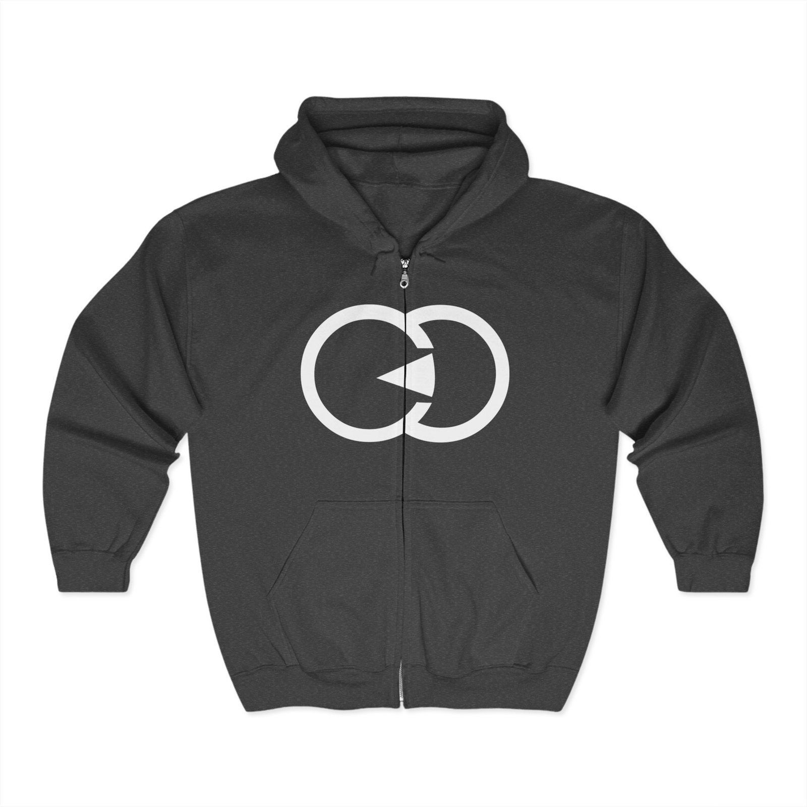Minimalist Full Zip Hoodie - Unisex Heavy Blend™ Sweatshirt with Interlocking Design With G8 Sport