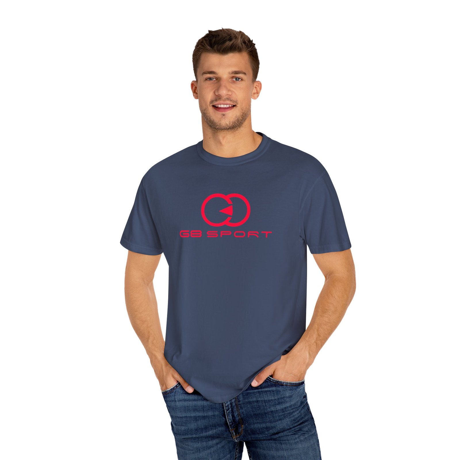 Unisex Garment-Dyed T-Shirt with Sporty Logo - Casual Comfort Apparel with G8 Sport - Image 39
