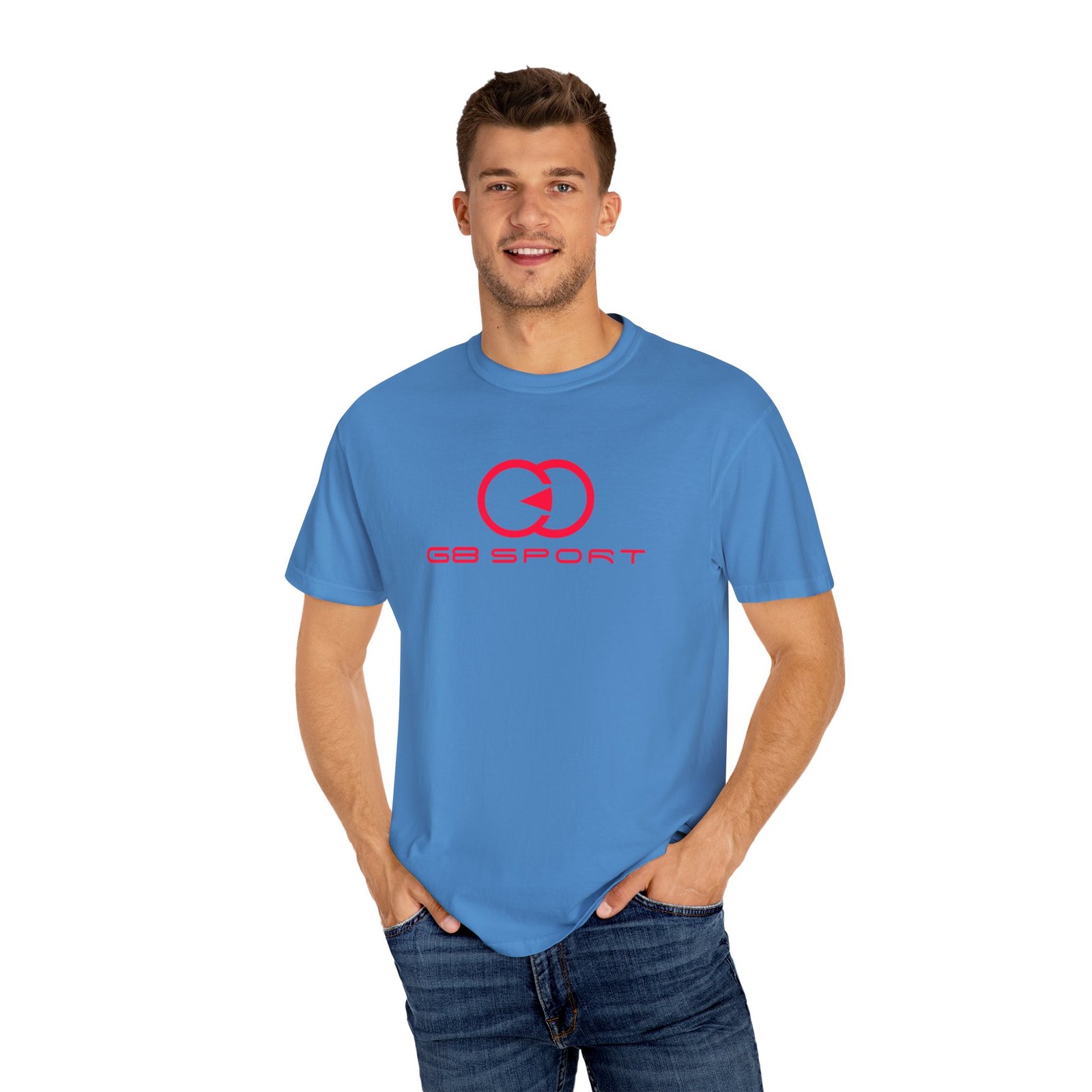 Unisex Garment-Dyed T-Shirt with Sporty Logo - Casual Comfort Apparel with G8 Sport - Image 35