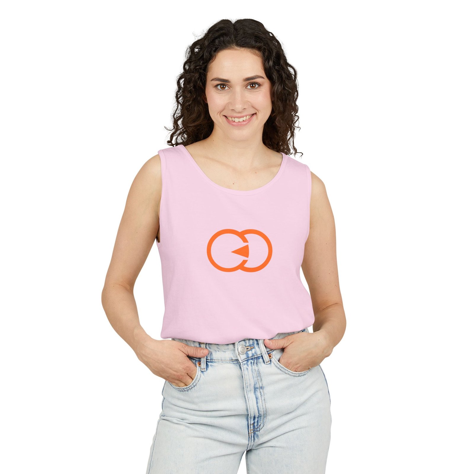 Unisex Garment-Dyed Tank Top with Orange Graphic - Casual Summer Wear with G8 Sport - Image 48