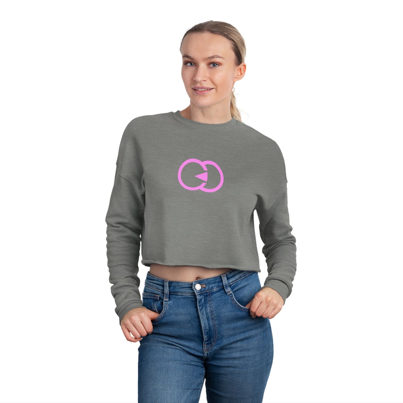 Women's Cropped Sweatshirt with Stylish Pink Graphic - Perfect for Casual Outfits and Gifts with G8 Sport