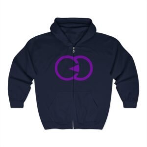 Unisex Full Zip Hoodie with Modern Purple Symbol - Perfect for Every Occasion With G8 Sport