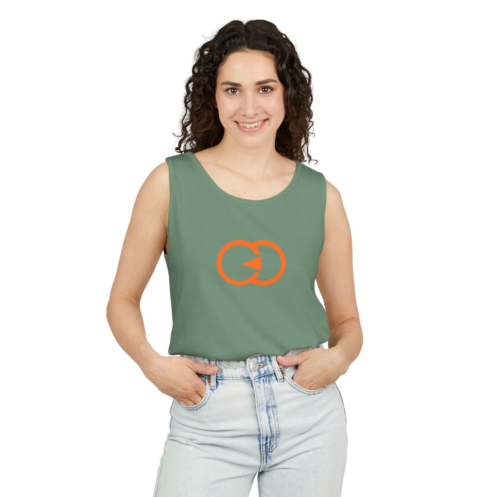 Unisex Garment-Dyed Tank Top with Orange Graphic - Casual Summer Wear with G8 Sport - Image 20