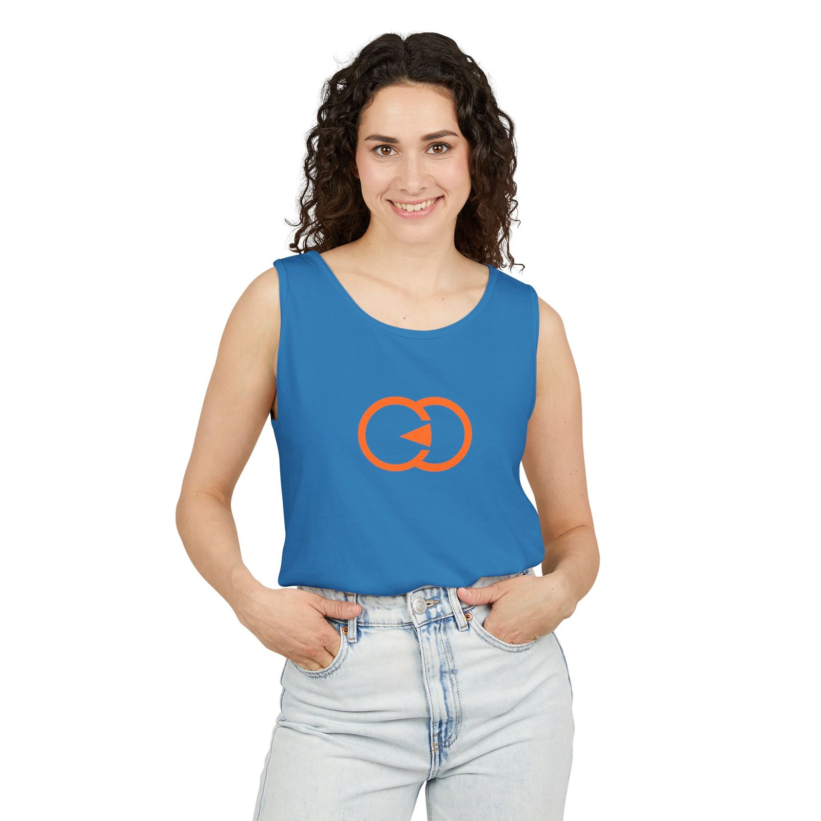 Unisex Garment-Dyed Tank Top with Orange Graphic - Casual Summer Wear with G8 Sport - Image 36