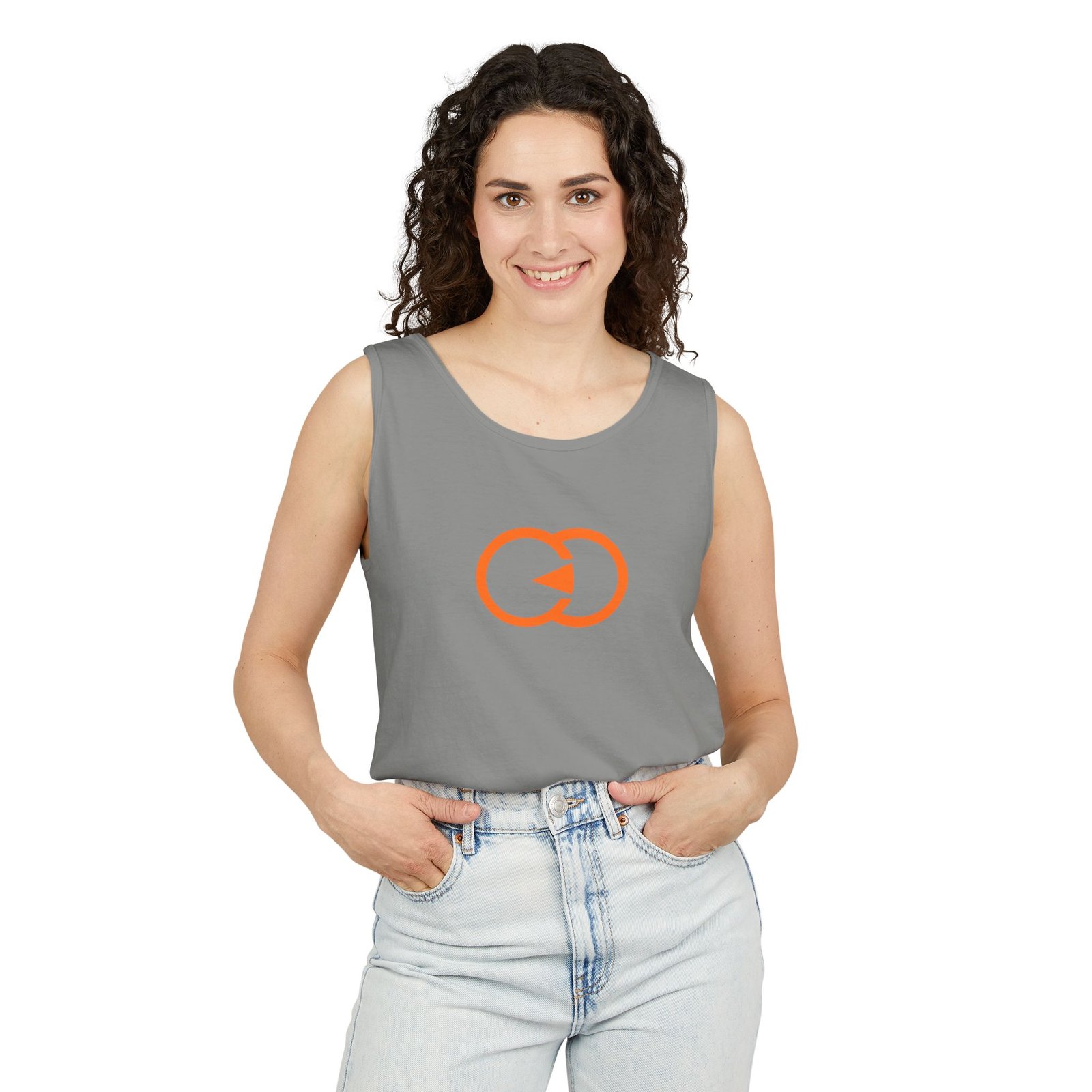 Unisex Garment-Dyed Tank Top with Orange Graphic - Casual Summer Wear with G8 Sport - Image 32