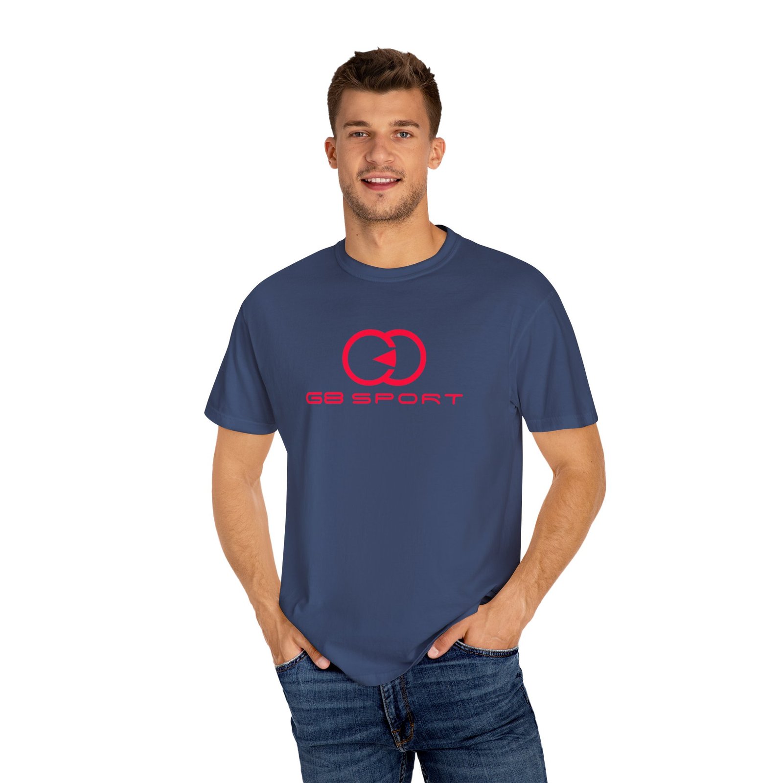 Unisex Garment-Dyed T-Shirt with Sporty Logo - Casual Comfort Apparel with G8 Sport - Image 47