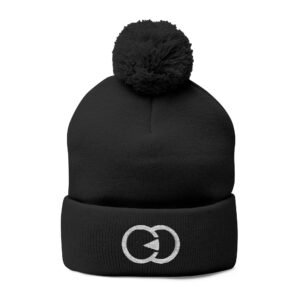 Cozy Pom-Pom Knit Cap with Embroidered Design with G8 Sport