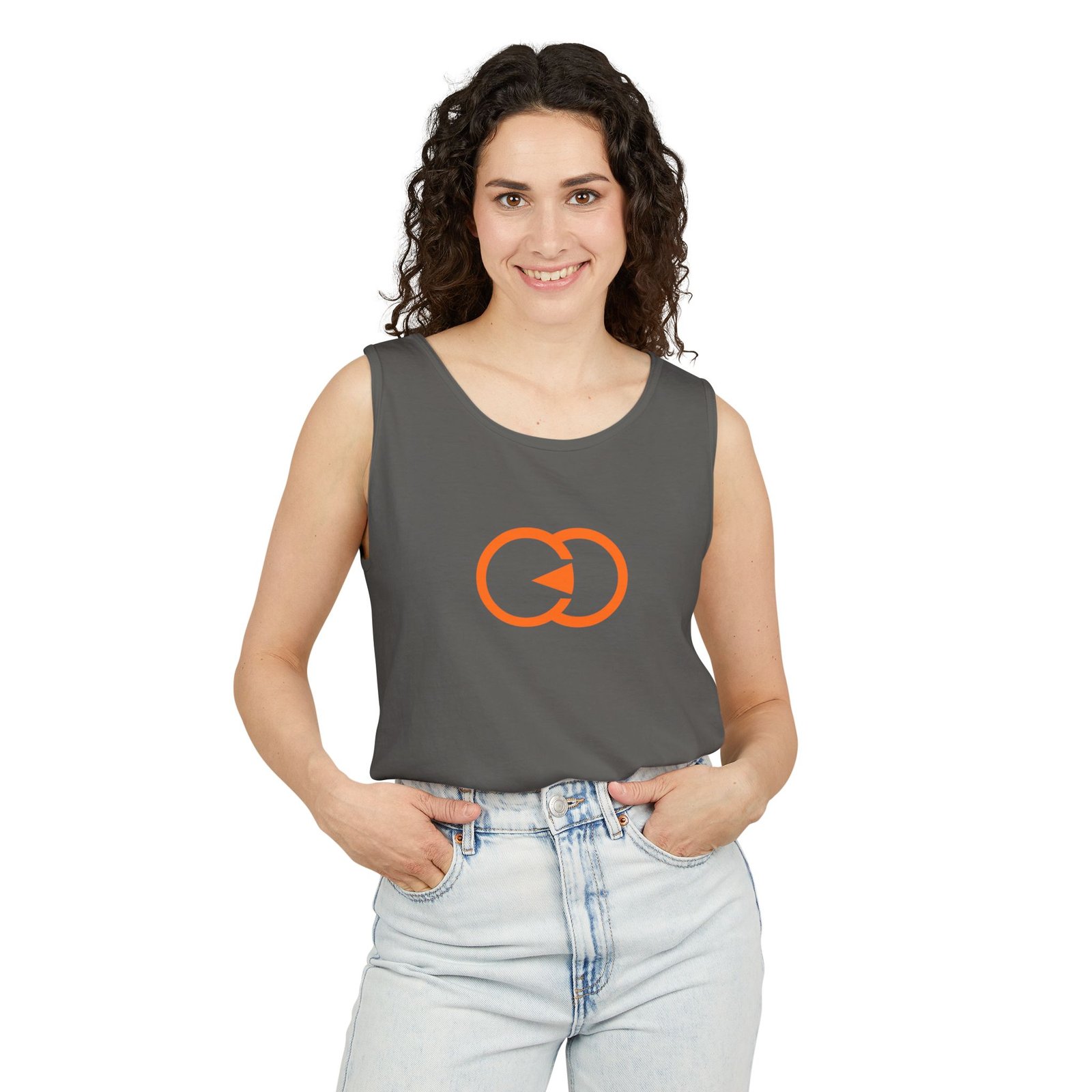 Unisex Garment-Dyed Tank Top with Orange Graphic - Casual Summer Wear with G8 Sport - Image 16
