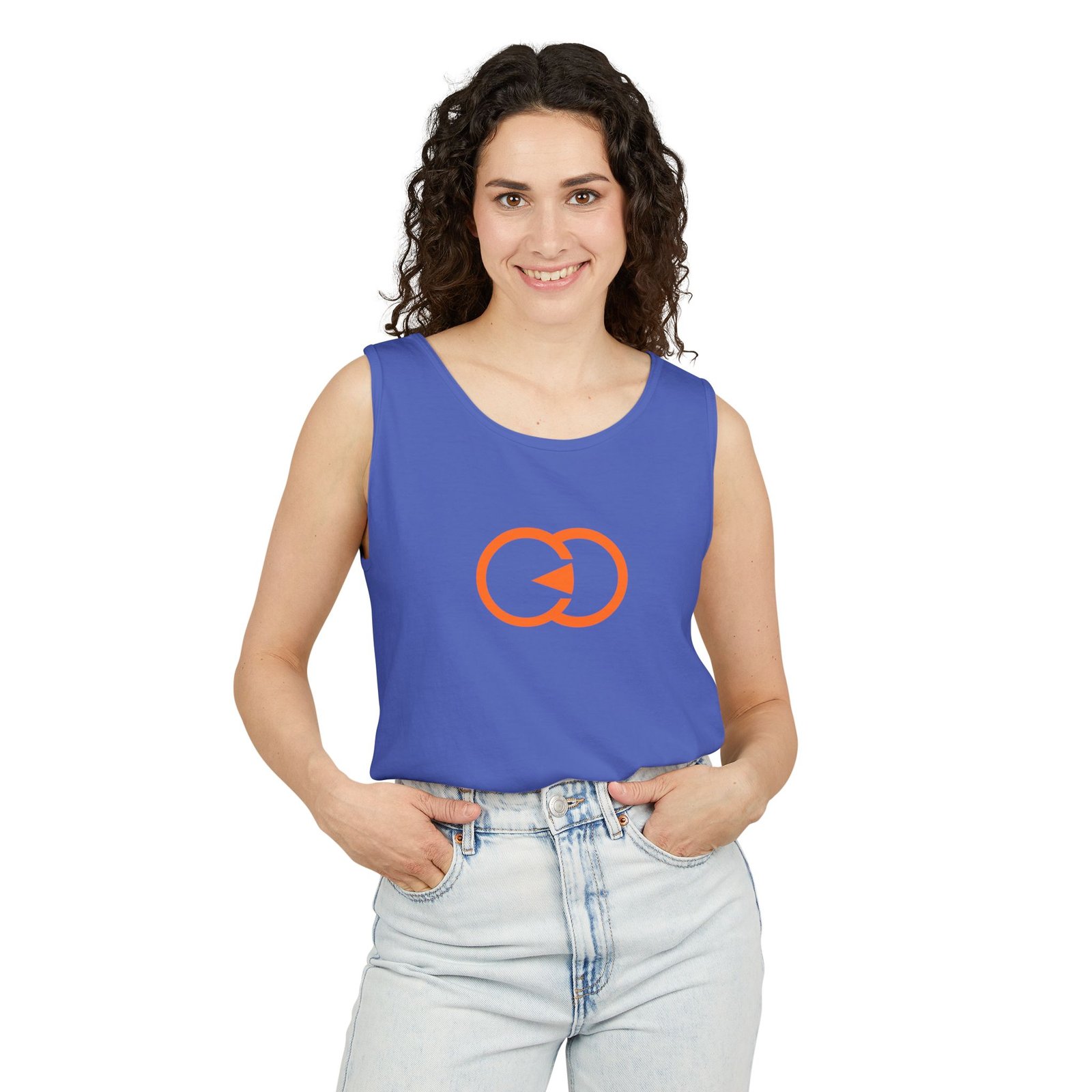 Unisex Garment-Dyed Tank Top with Orange Graphic - Casual Summer Wear with G8 Sport - Image 28