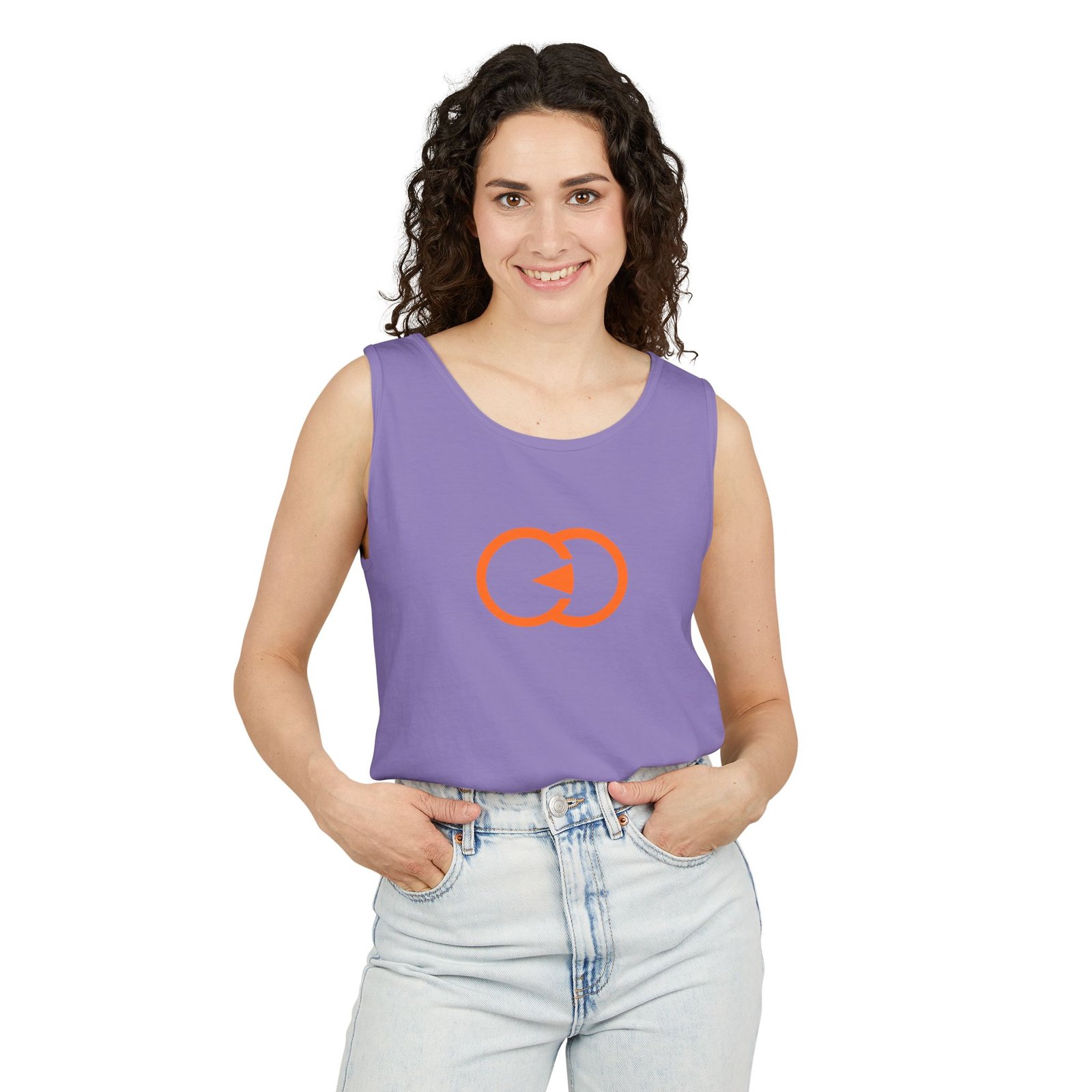 Unisex Garment-Dyed Tank Top with Orange Graphic - Casual Summer Wear with G8 Sport - Image 44