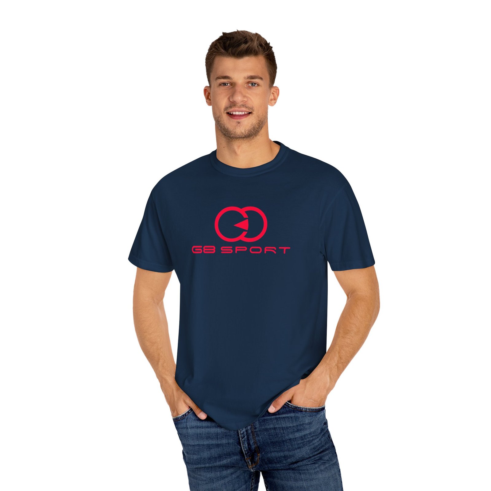 Unisex Garment-Dyed T-Shirt with Sporty Logo - Casual Comfort Apparel with G8 Sport - Image 43